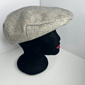 Pace Setter Collection Vintage Newsboy Cap Hat Gray Wool Cabbie Snap Size 7 1/4